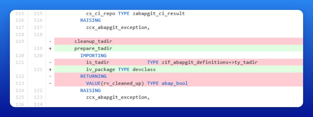 marcfbe's tweet image. There's one problem with unified diff views:
Copying code, you always get a senseless mix of old an new lines (try on GitHub or GitLab)
How do you copy just the new code? Or just the old? 🤔
I enhanced copy & paste in #abapGit to make it work 🎉
Here's how it works...
🧵