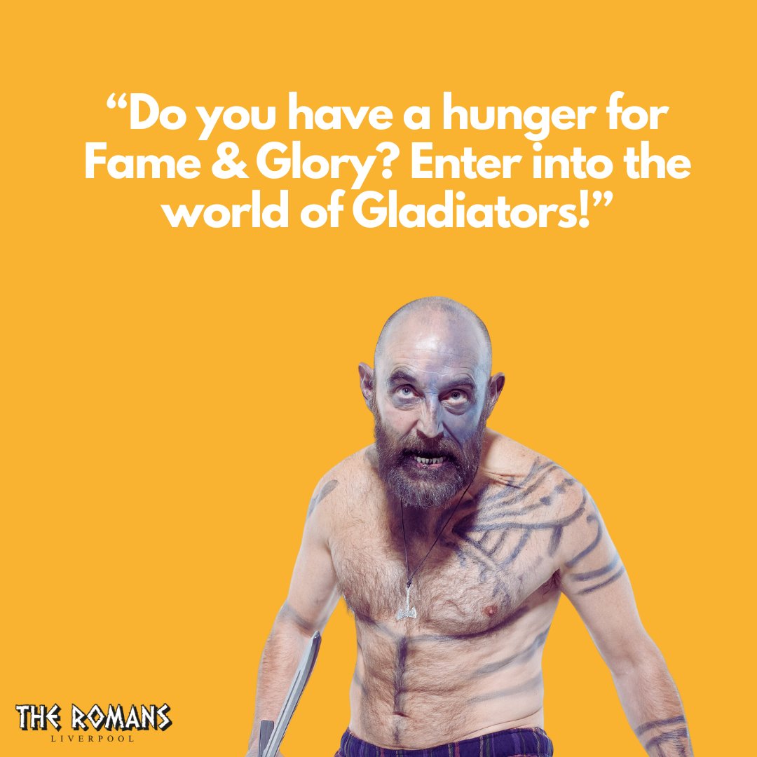 spartacus_on_X's tweet image. “Do you have a hunger for Fame &amp;amp; Glory? Enter into the world of Gladiators!”

#JOINTHEFIGHT #IMMERSIVEEXPERIENCE #LIVERPOOLBLOGGERS