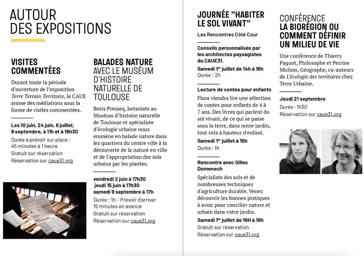 ➡Visites commentées
➡Balades nature avec Boris Presseq <a href="/museumtoulouse/">Muséum de Toulouse</a>
➡Journée "Habiter le Sol Vivant" : rencontre, lecture &amp; conseils de paysagistes
➡Conférence Apump sur les Biorégions
Inscriptions caue31.org
#toulouse #exposition #galerie24 #courbaragnon