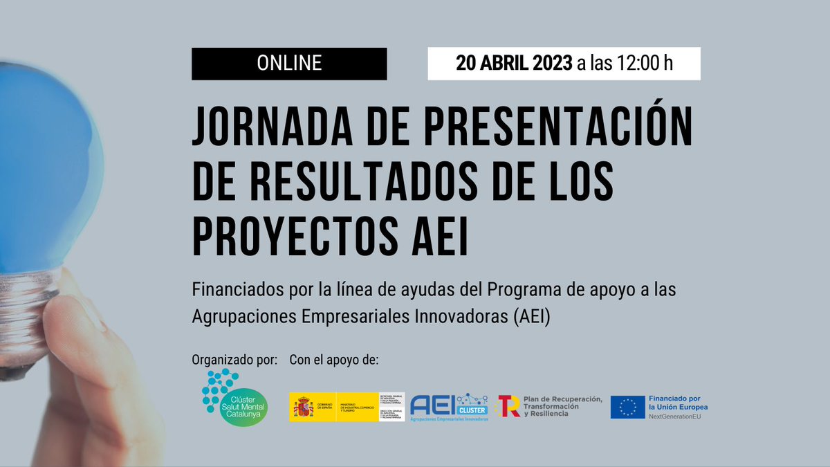 WeMindCluster's tweet photo. 📢 Este jueves a las 12h, presentación de resultados de los #ProyectosAEI financiados por la línea de #AyudasAEI del @mincotugob.
¡Último día para inscribirte! 👉 https://t.co/Ikj5bw6L9q
🟢 #FITPATH
🟡 #VININV
🟠 #AIRTOPIA https://t.co/Vo7JXM97dZ
