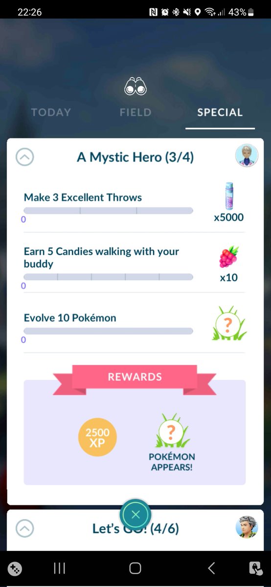 LeatherChris's tweet photo. @NianticHelp i have logged on and got the 'Streak Broken' message. I had already done the 3 excellent throws and evolve 10 pokemon. And i had got 1 on the candies part.

But now its all reset, can you help? https://t.co/uLn7pJcwiq