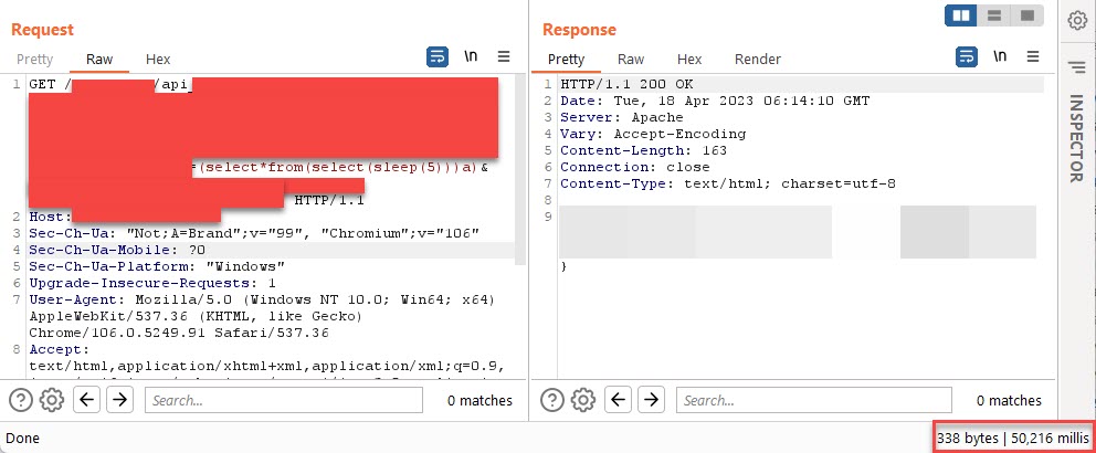 nav1n0x's tweet image. Found a strange blind time based SQLi yesterday. The target is running on Symfony &amp; AEM, and found to be vulnerable to boolean sqli. The server delays the response but strangely increases x10 for any payloads. What do you guys think?, SQLi or... #bugbountytips
1/2