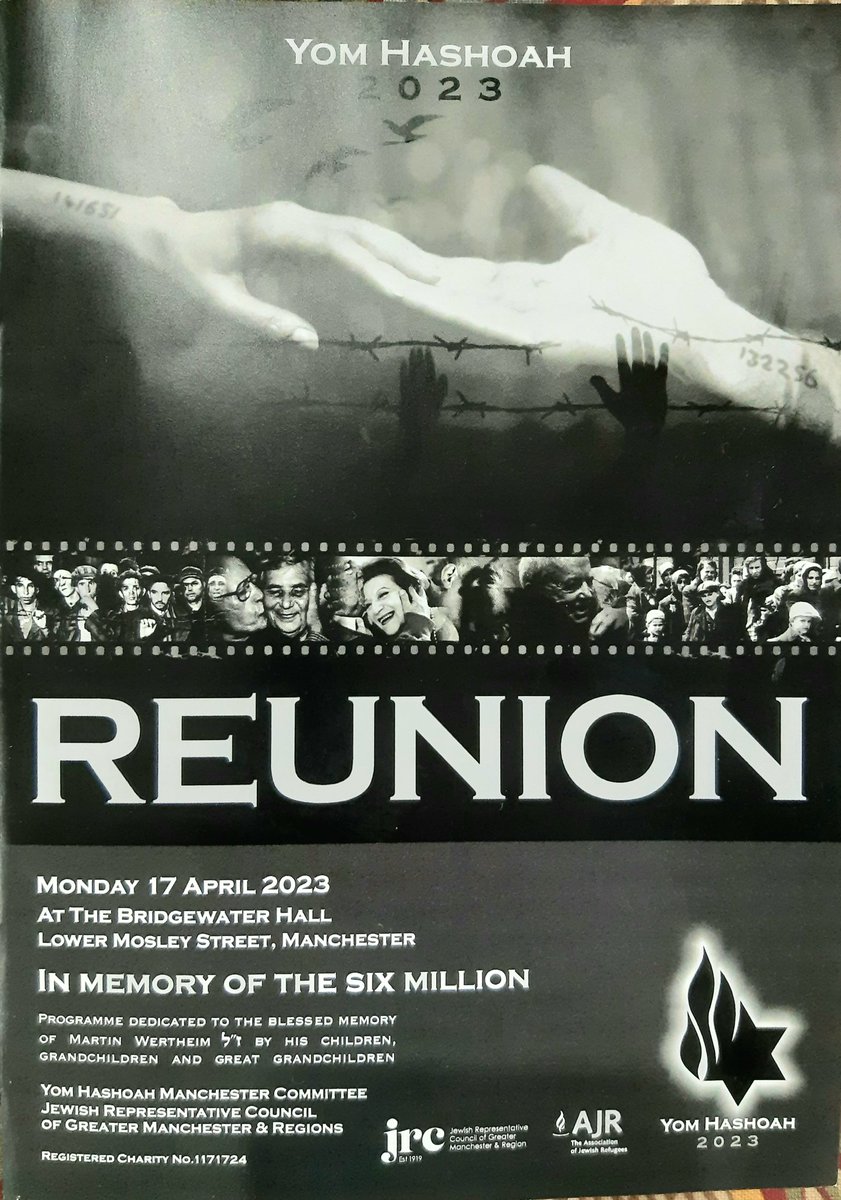 So privileged to attend Yom Hashoah 2023 @YomHaShoahMcr @MarkAdlestone Extraordinary to learn about reunion of family survivors after eight decades. Six candles lit by six Holocaust survivors. Such a deeply moving evening of active remembrance #NeverForget @GMLO_UK #HighSheriff