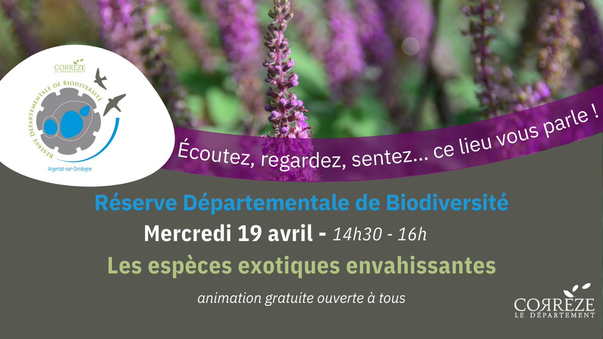 🌳I Ce mercredi 19 avril - 14h30, découvrez les espèces exotiques envahissantes à la Réserve départementale de Biodiversité d'Argentat-sur-Dordogne ! Gratuit et ouvert à tous ℹ️05 55 93 78 21
Programme 2023👉bit.ly/3JGgiLH