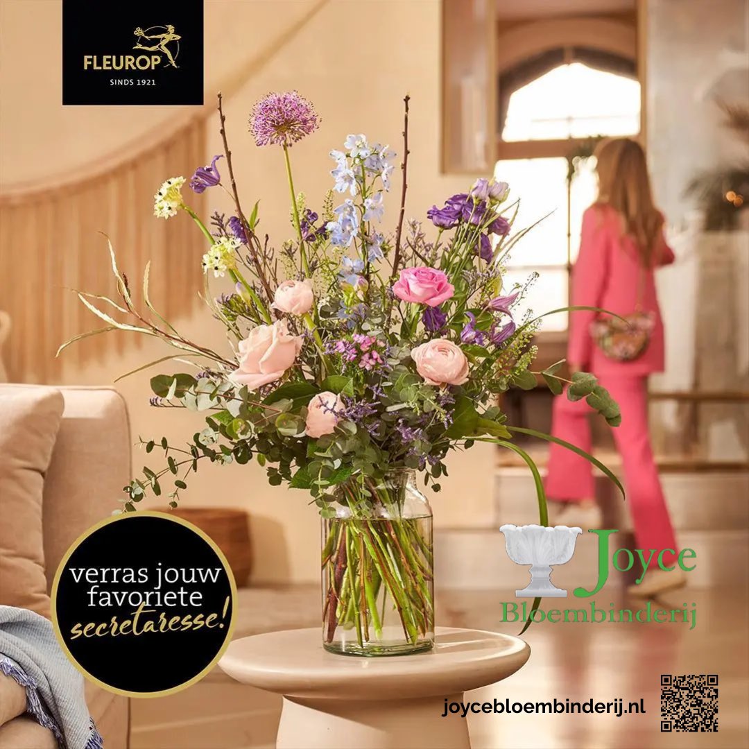 Donderdag 20 april is het secretaressedag! Verras je steun en toeverlaat met een prachtig boeket bloemen. Bestel snel via joycebloembinderij.nl en wij bezorgen het voor je!