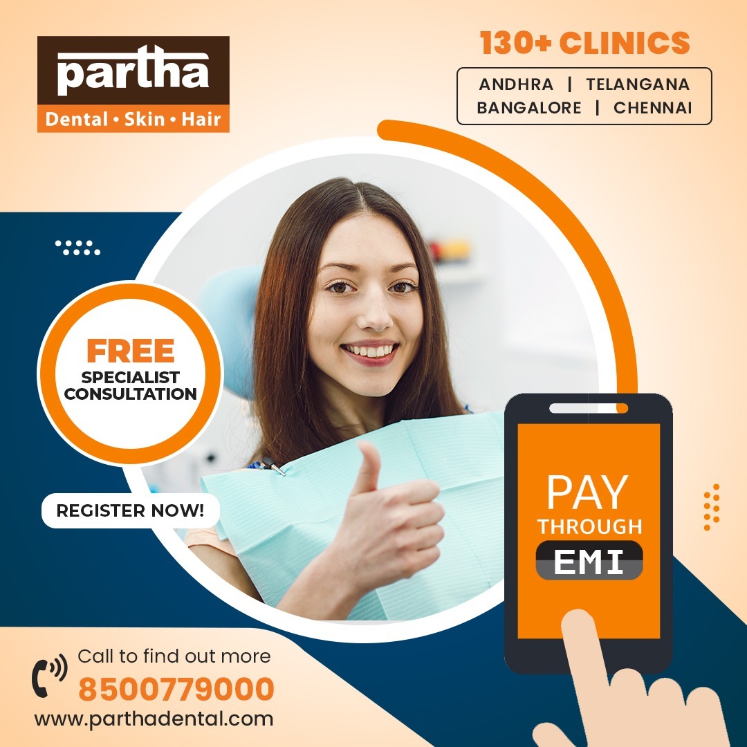 Take advantage of the EMI on treatments that Partha Dental, Skin & Hair is currently offering | Partha Dental Skin Hair

Book your Consultation at 8500779000 / or visit: parthadental.com/book-appointme…

#parthadental #dentalclinics #aligners #braces #smiledesining #teethpain #implants