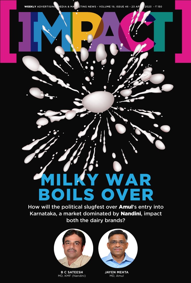 IMPACT_onnet's tweet photo. #IMPACTThisWeek: How will the political slugfest over Amul's entry into Karnataka, a market dominated by Nandini, impact both dairy brands?
Story by @anjana_naskar
https://t.co/xdLq2qoBKF
@Amul_Coop @nandinikmf @Jayen_Mehta @_SandeepGoyal_ @Sanjay_Tripathy @LloydMathias https://t.co/ASYt6fMfjD