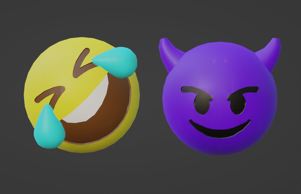 DevGalactus's tweet photo. I made 2 more emojis!!!
This is a demon and a laughing emoji.
It was quite difficult, but I managed.🤣😈
Made by @DevGalactus (qwertik3000 - roblox name)
#RobloxDev #RobloxUGC #Blender3d https://t.co/bp3yt9nWXS