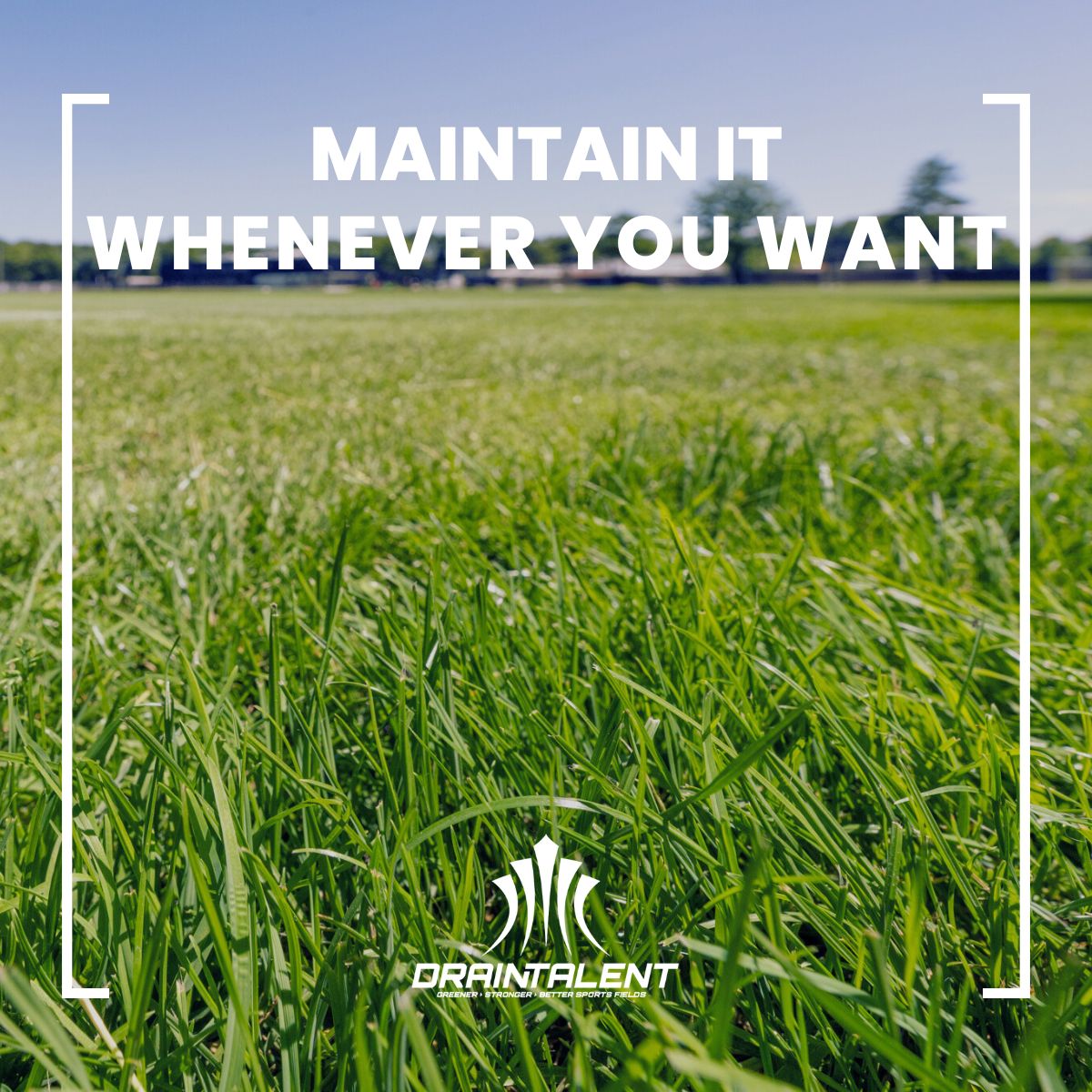 Tired of waiting to get back on your saturated sports fields?

With DrainTalent you can actively extract water. It makes the top layer dry, so you can play on it, but you can also maintain it.

Maintain it, whenever you want.