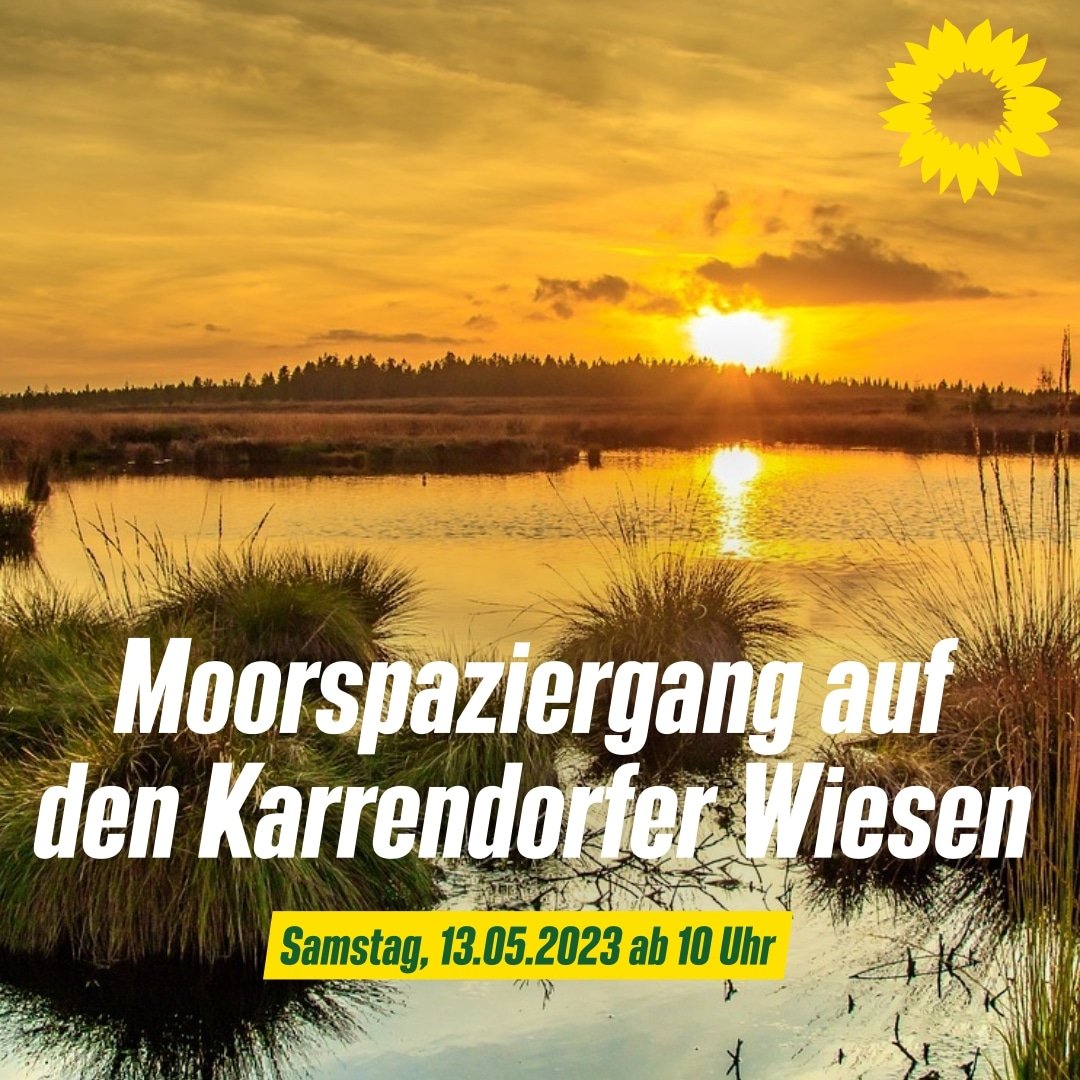 Moorspaziergang auf den Karrendorfer Wiesen mit <a href="/greifswaldmoor/">GreifswaldMireCentre</a> 
Es geht um Wiedervernässung, Restauration undbiologische Vielfalt von Mooren.

Mehr Infos unter gruene-vorpommern-greifswald.de/termine/termin…

<a href="/succow_stiftung/">Michael Succow Stiftung</a>
#grünevg #grünemv #vorpommerngreifswald #moormussnass