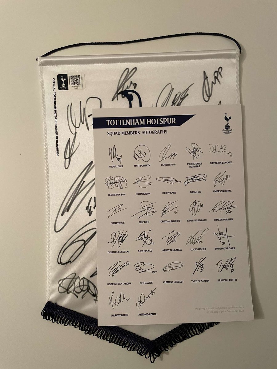 Bid now for a signed @SpursOfficial Pennant donated by the club to raise funds for @JE3Foundation #Spurs #COYS #TottenhamHotspur