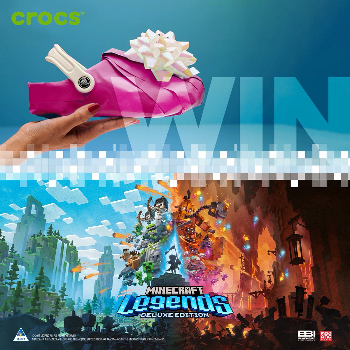 Win a R1000 Crocs Voucher!

1 - Buy a copy of Minecraft Legends on PS4 or PS5 from BT Games
2 - Take a screenshot of your receipt.
3 - Share your screenshot on social media (Facebook, Instagram, Twitter) with the hashtag #MinecraftLegendsCrocs.
Ends 31 May '23 | T’s &amp; C’s Apply