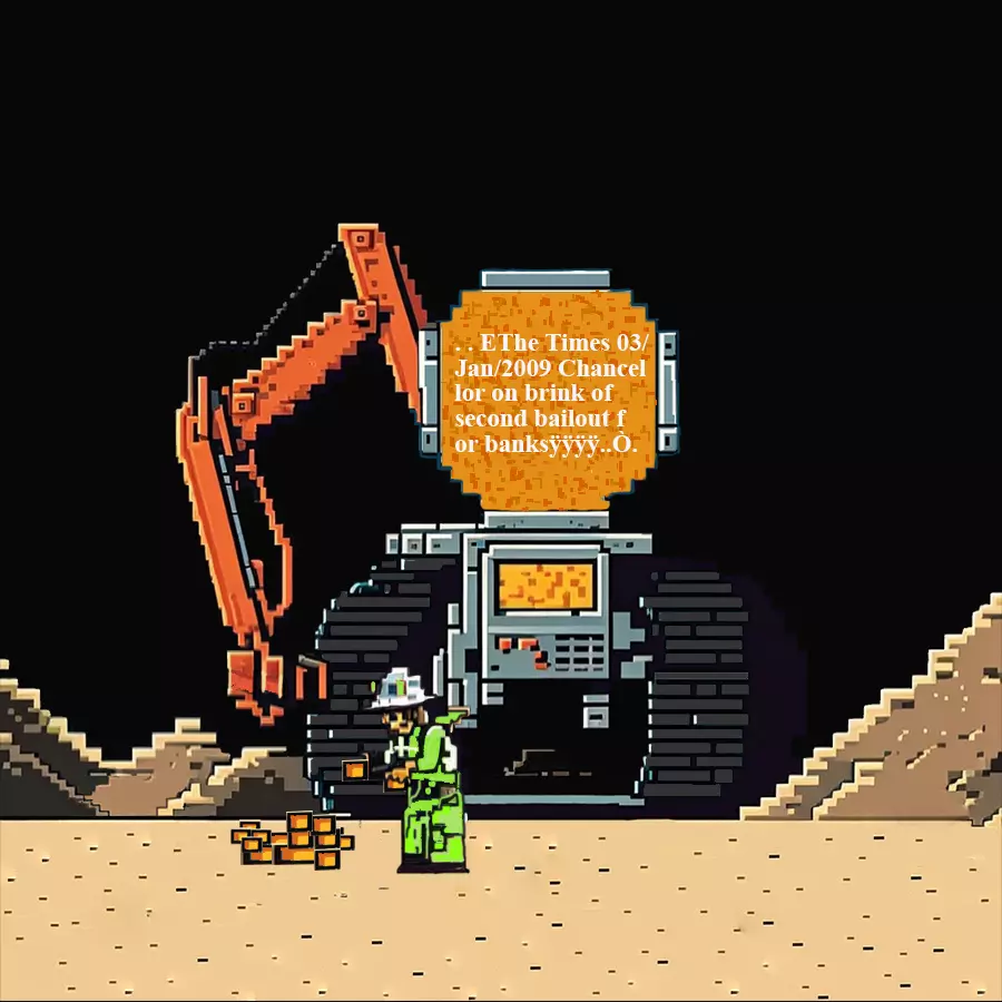 BitmineGenesis's tweet photo. Satoshi included a headline into the Raw Hex of Bitcoin's first ever Block.
There is only one ordinal in the BitMine series which showcases that headline as a tribute to Satoshi and the need for Bitcoin ⛏️
This BitMine is the rarest of the whole series ❤️ https://t.co/aopTkwfpzI