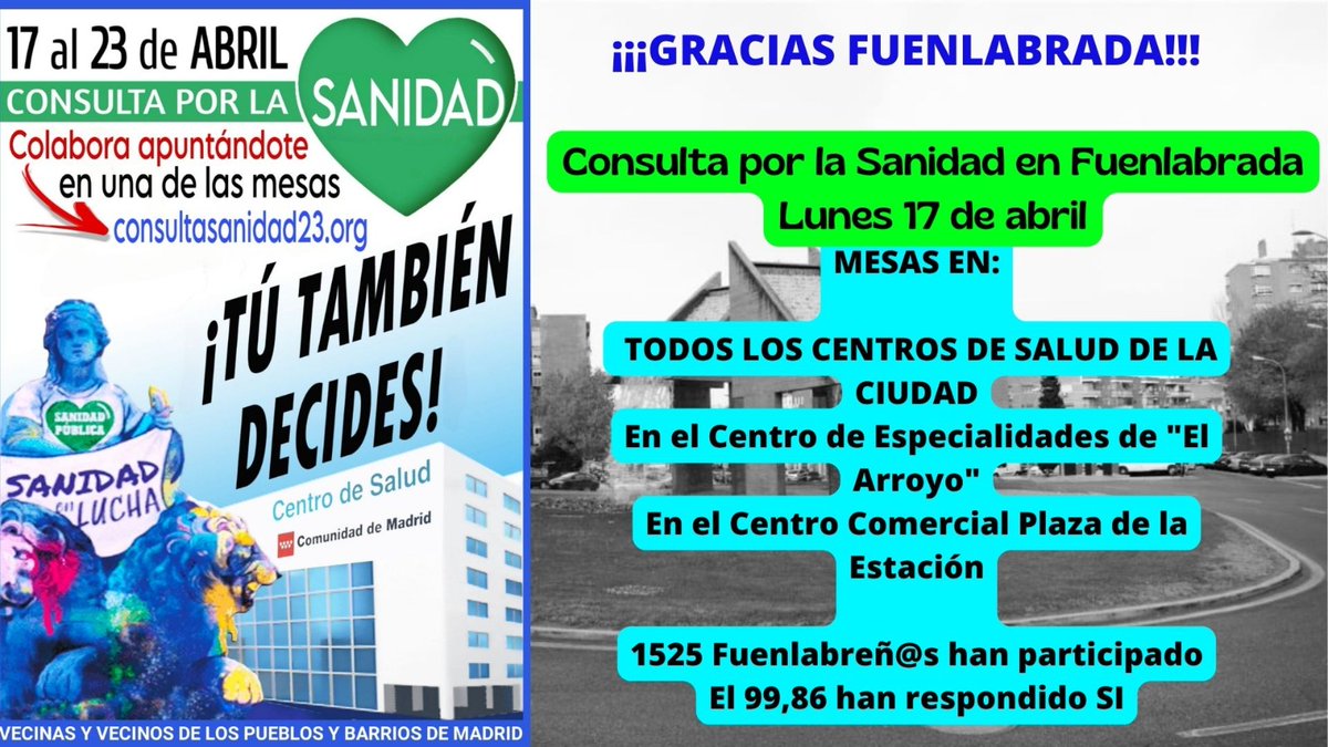 ConsultaFuenla's tweet photo. Acércate a votar, y súmate aquí como voluntari@ ⬇️
https://t.co/xNruR4LnHA

#ConsultaSanidad23
#Fuenlabrada https://t.co/sH97xkiPJw