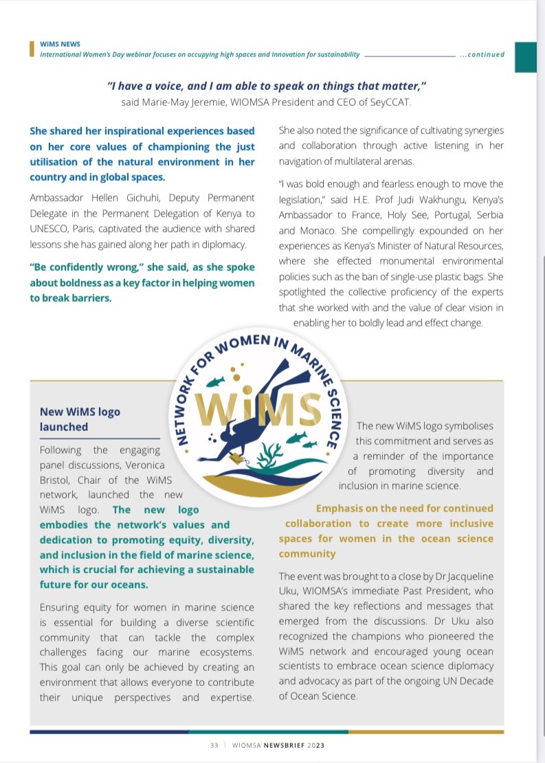 WiMSnetwork's tweet photo. WiMS featured in the latest WIOMSA newsbrief! 

Read our articles reporting from our events on “the international day for women and girls in science” and from “International Women’s Day”. 

Read the full newsbrief here: https://t.co/jF0ZcO6H7g https://t.co/avCdi8hOSt