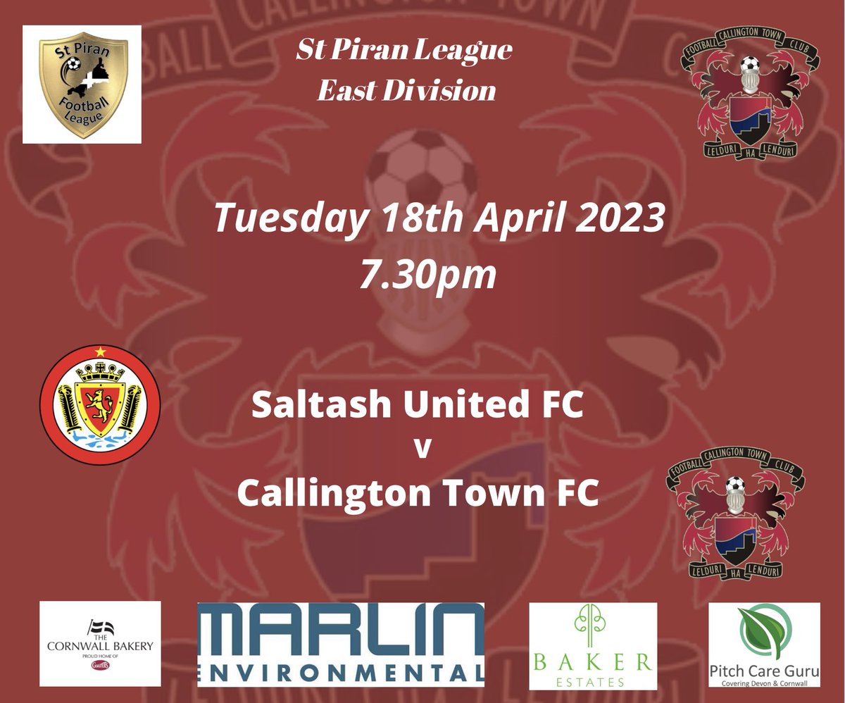 On Tuesday evening our <a href="/TownCally/">CallyTownRes</a> reserves travel to the Waterways Stadium to face <a href="/saltashunited/">Saltash United</a> reserves in the <a href="/StPiranLeague/">Kernow Stone St Piran League</a> with a 7.30pm kick off <a href="/swsportsnews/">South West Sports News</a> <a href="/PLsportsnews/">PlymouthSportsNews</a> <a href="/sportscornwall/">Cornwall Sports Media</a> <a href="/KJMsport57/">Kevin Marriott</a> <a href="/NigelWalrond/">Nigel Walrond</a>