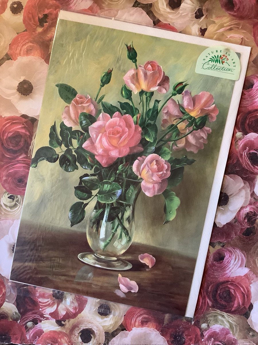 WatsonsVintage's tweet photo. NEW LISTING I only have ONE of these BEAUTIFUL #BlankBirthdayCards available in my #etsyshop Extremely RARE #Vintage Circa #1970s Birthday Card with a STUNNING 'Roses' Design From a Painting By #ChrisHill - A #Pretty #CardToFrame https://t.co/LLoFKle9zT #PinkRoses #RoseLoverCard https://t.co/rWMt2gpH8L