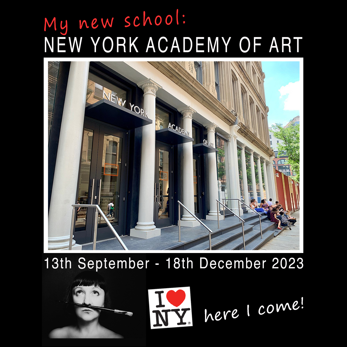 Too old to learn? Not me. 🙂 
I am joining New York Academy of Art's life-long training program for artists, I will focus on traditional oil on canvas techniques and attempt copying old masters at the MET Museum. 🙂 
Keep your fingers crossed! 🙂 

#dariasolarart #polskasztuka