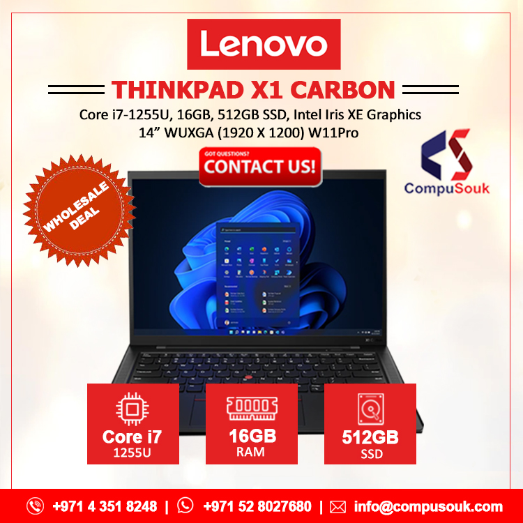 CompuSouk's tweet photo. ๐จ LENOVO THINKPAD X1 CARBON GEN 10
โ๏ธ Core i7-1255U, 16GB, 512GB SSD, Intel Iris XE Graphics, 14โ WUXGA (1920 X 1200) W11Pro
#wholesaleprice #dubaiwholesaler #bulkbuyers #bulkbuy #wts #WTSGlobal #ITTrade #export #lenovo #thinkpad #x1carbon #levonoxcarbon https://t.co/KHXWU3m550