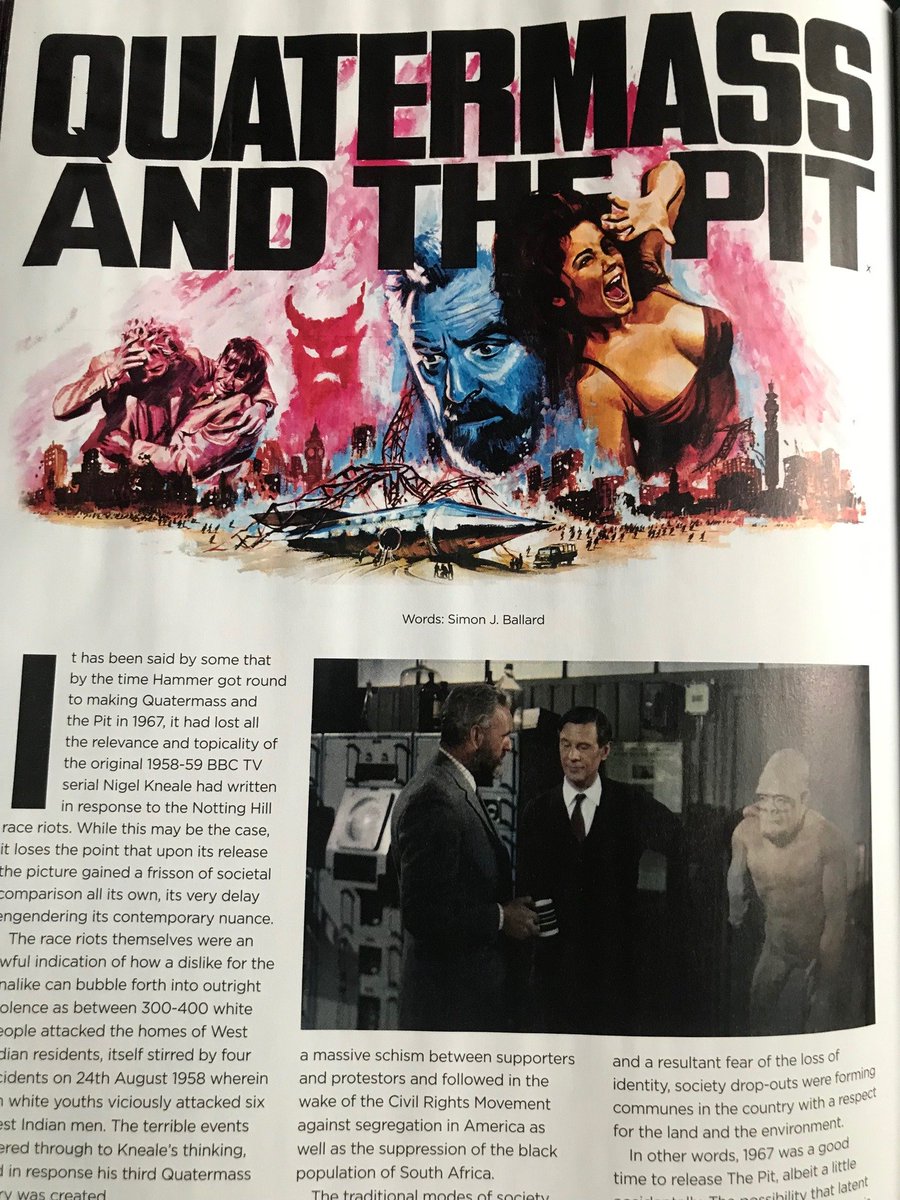 My first feature in high street horror mag Scream, covering Hammer's 'Quatermass and the Pit'! #HorrorMovies #HorrorCommunity