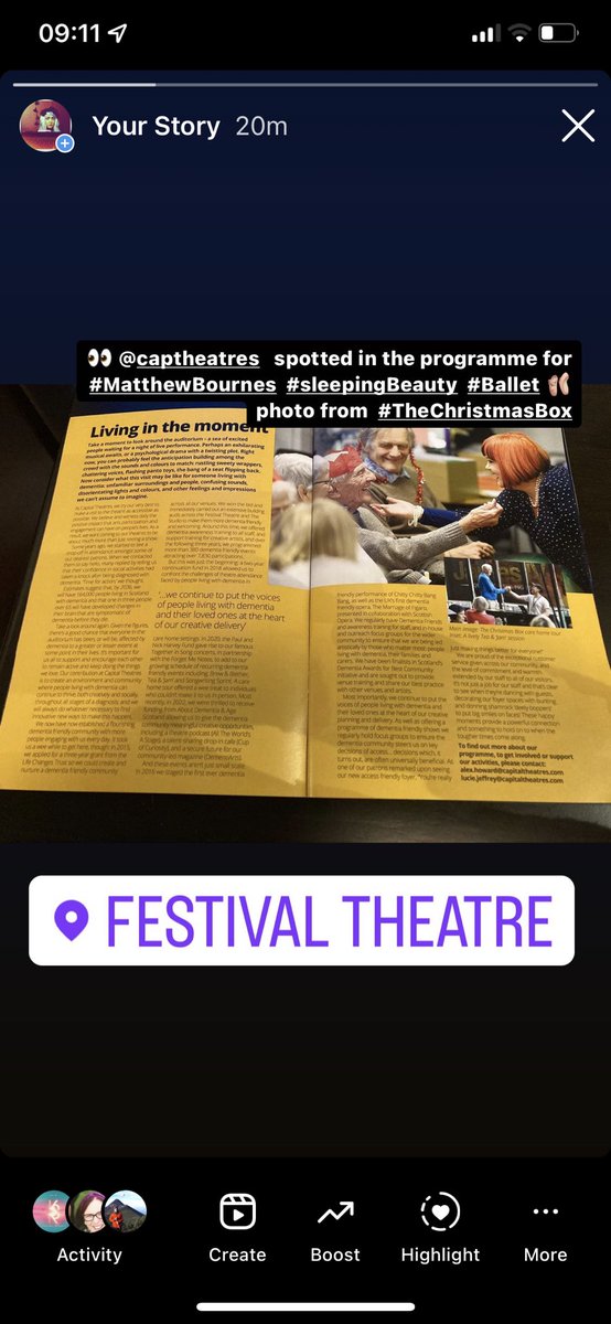 👀 Spotted in the programme at @captheatres #SleepingBeauty #Ballet🩰 a 📸 from our care settings commission #TheChristmasBox #CreativeAgeing 💕