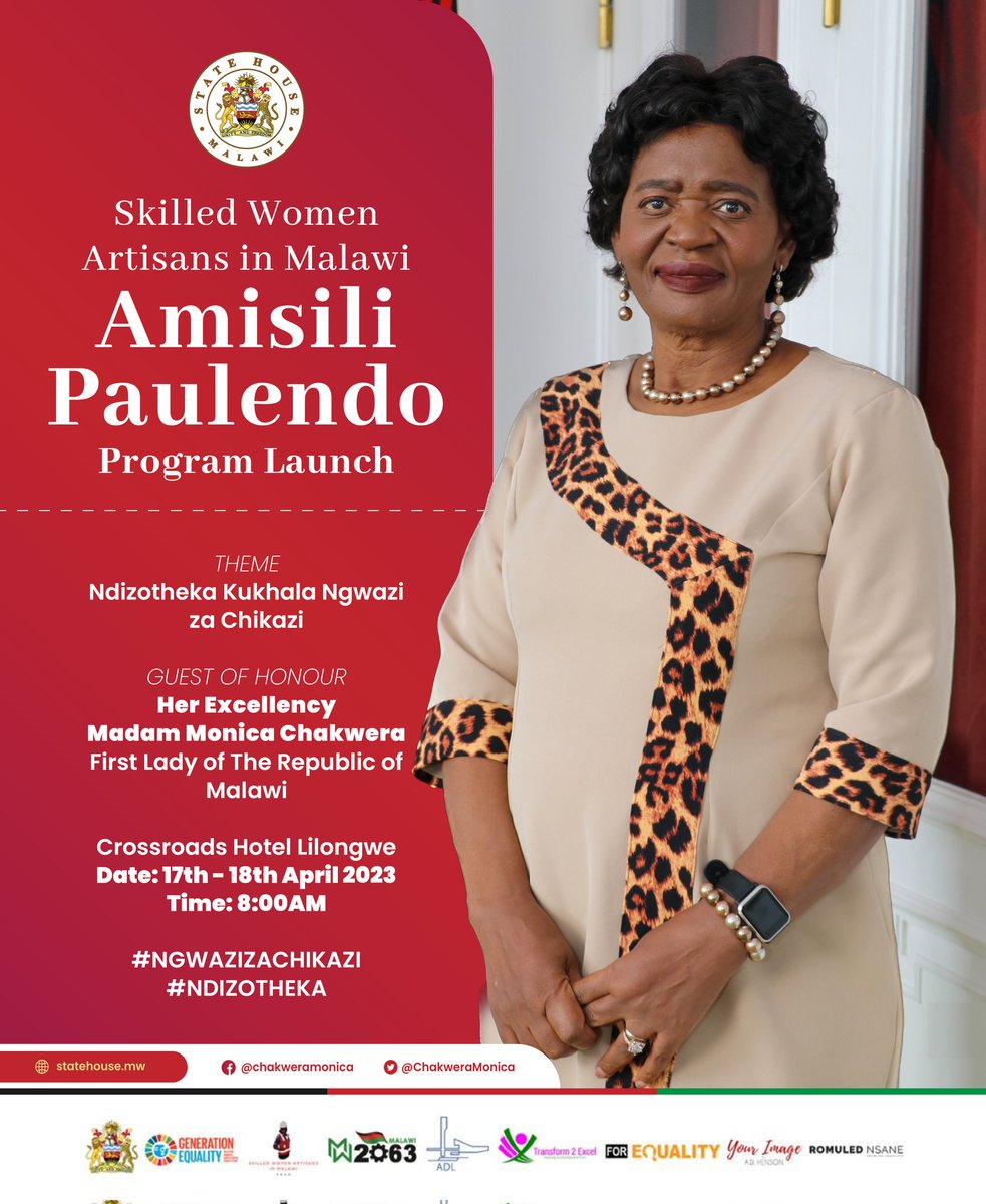 Join me tomorrow at Crossroads Hotel Lilongwe as we launch Skilled Women Artisans in Malawi, Amisili Paulendo. #Ndizotheka