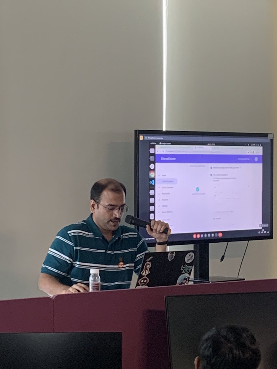 kubernetes_pune's tweet photo. Our final talk of the day is presented by @rutu_kadikar  from @infracloudio talking about Monitoring Chaos with Litmus and Grafana. @SlackHQ @grafana https://t.co/76pJoLVndr