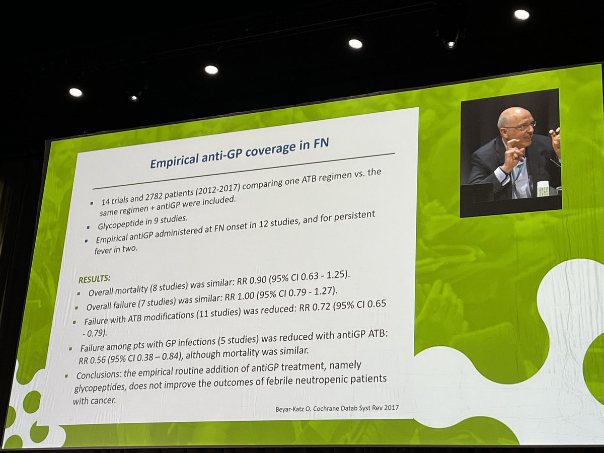 Are you empirically covering MRSA or Enterococcus for febrile neutropenia? VRE if colonized? Nice discussion at #ECCMID23

All pts are colonized w/ Enterococcus yet we do not routinely cover it when using cefepime. 

Early gram-pos coverage hasn’t been associated w/ ⬇️ mortality