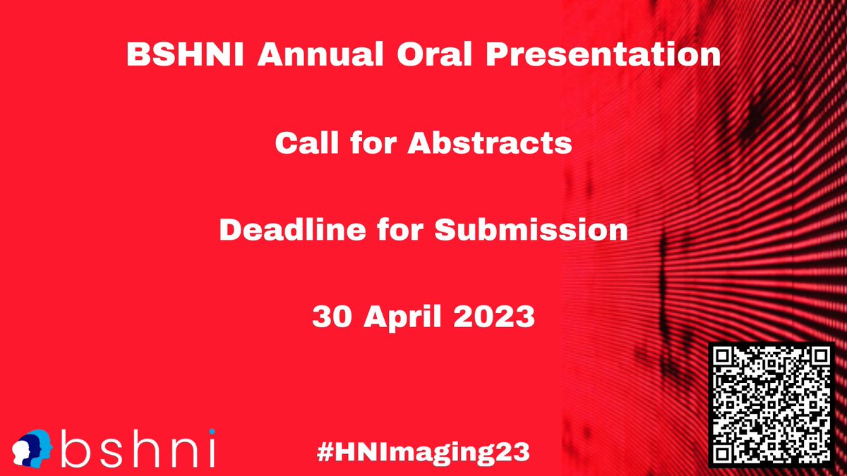 Only 2 weeks left to submit your abstract for the Oral Presentation session at #HNImaging23 Presenting author of shortlisted abstracts will receive complimentary Course Dinner invitation SUBMIT: bit.ly/Abstracts_HNIm…