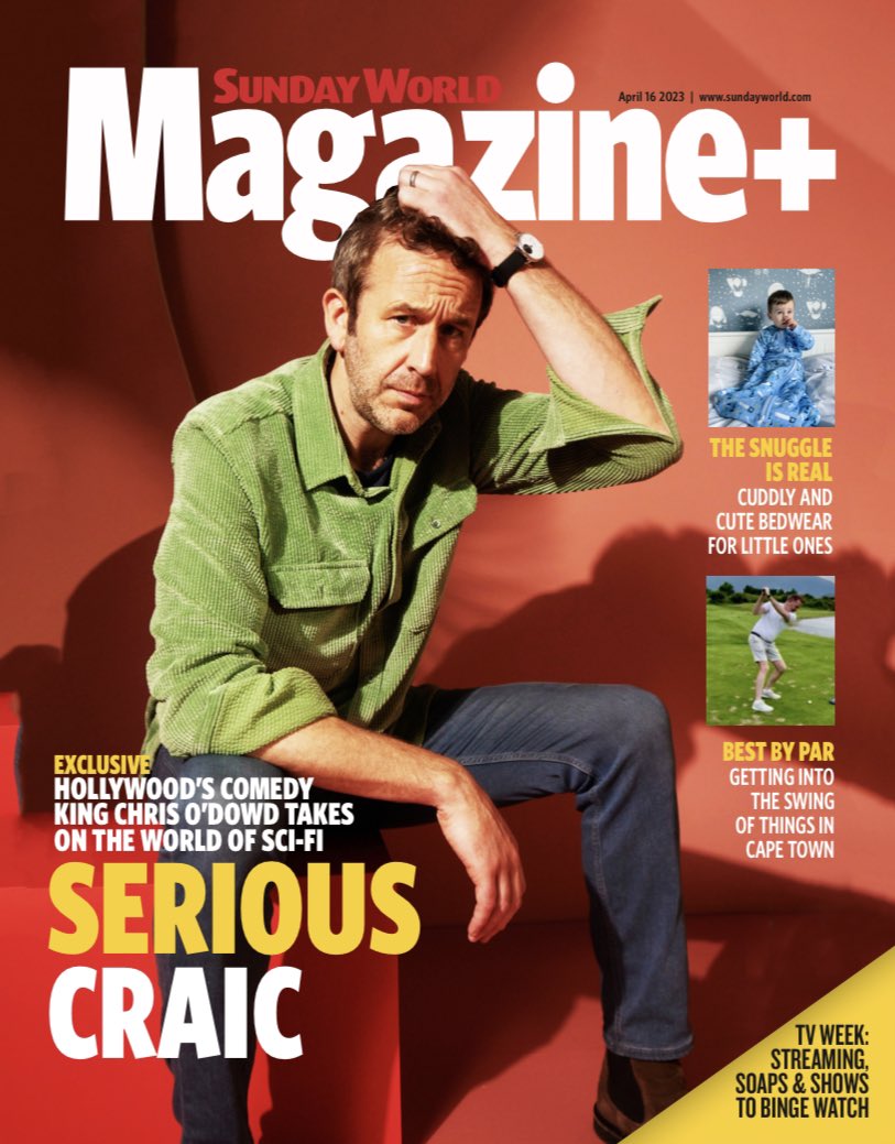 SundayWorldMag's tweet photo. 💫 Don’t miss today’s 𝗠𝗮𝗴𝗮𝘇𝗶𝗻𝗲+, with Chris O’Dowd on keeping it real in Tinselstown; the snuggliest bedwear for bubs from Irish brand BabyBoo; plus, why Cape Town is best by par for golf-lovers this summer golf⛳️☀️ #sundayvibes #buyapaper https://t.co/eVzbSnE2Dl