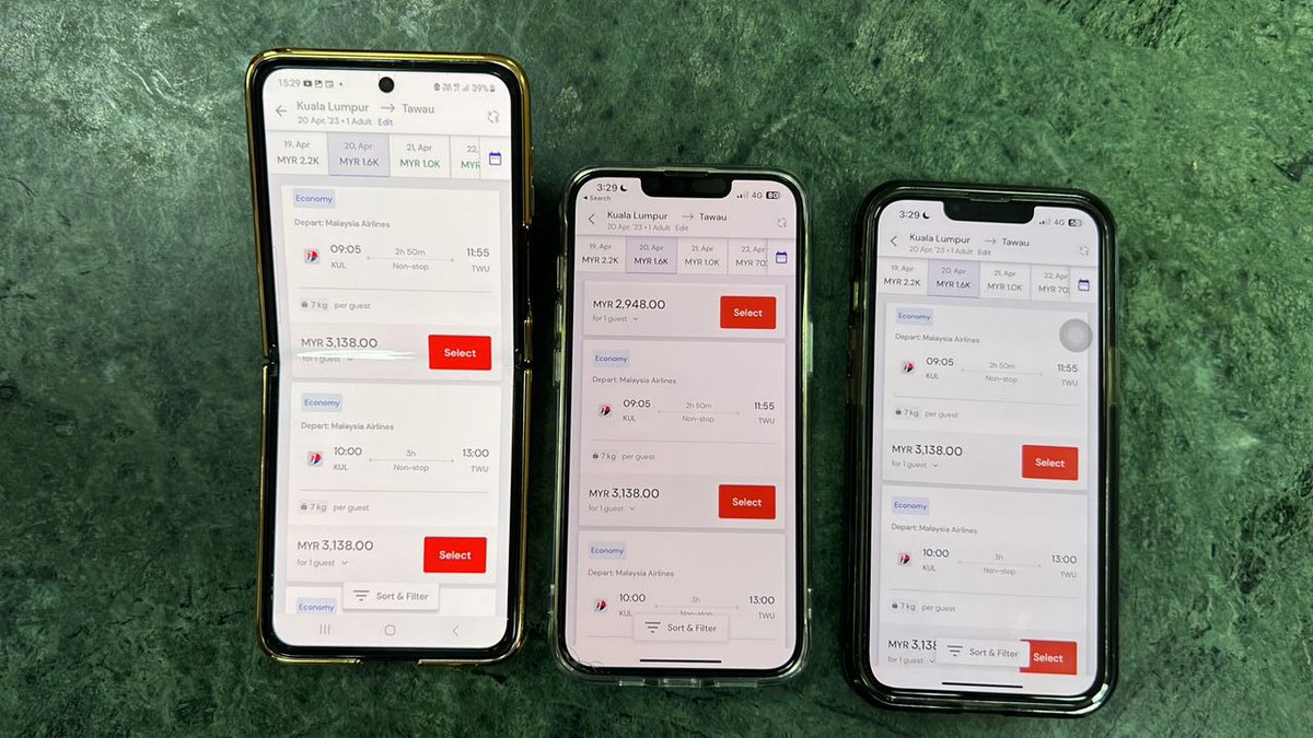 weekasiongmp's tweet photo. Ini 3 semakan berasingan menggunakan 'super app' yang sama pada jam 3.30pm hari ini 16 April 2023. Jelas dipaparkan harga tiket kelas ekonomi KUL-TWU adalah RM3138. Jadi, masih seorang insan bernama Wee Ka Siong dipersalahkan?
https://t.co/CnfYfp9Yim https://t.co/kZcEOgfevC