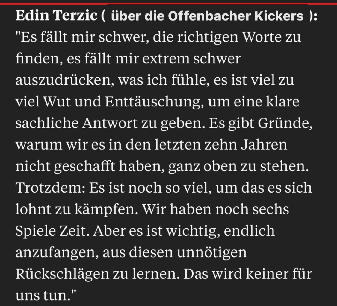 Sehr starkes Statement von Terzic zum OFC. Ab Freitag mache mer nuff!
