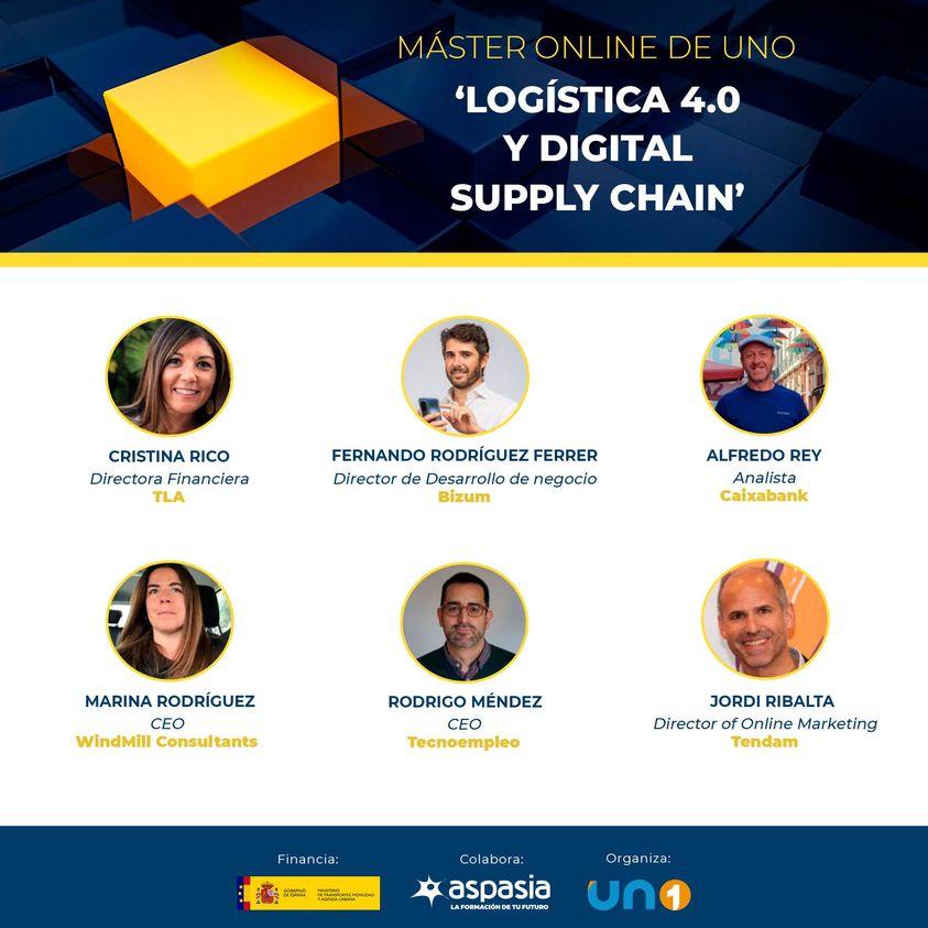 UNOlogistica's tweet photo. 📷 Conoce a los directivos que imparten el nuevo 📷MÁSTER ONLINE de #UNO, una apuesta pionera destinada a profesionales del sector que quieren convertirse en protagonistas del cambio dentro de su empresa o área de negocio a través de la #TECNOLOGÍA 📷 https://t.co/1gHj44pHz8 https://t.co/emRLk144ZV