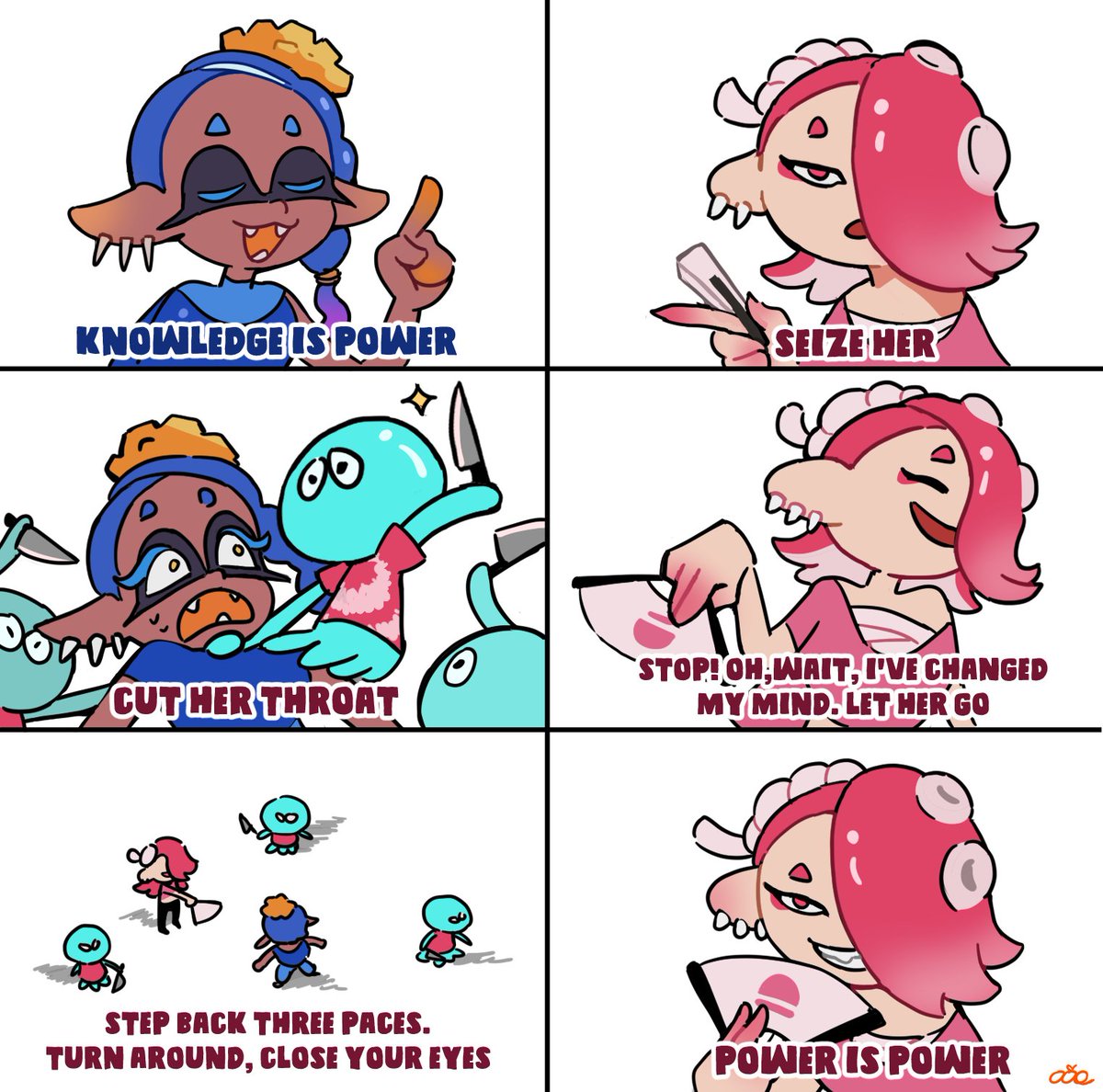 ooorangeocto99's tweet photo. Shiver in team power and Frye in team wisdom, that can only make me think about this meme.
#splatoon #splatfest #splatoon3 https://t.co/50UnV8PjwT