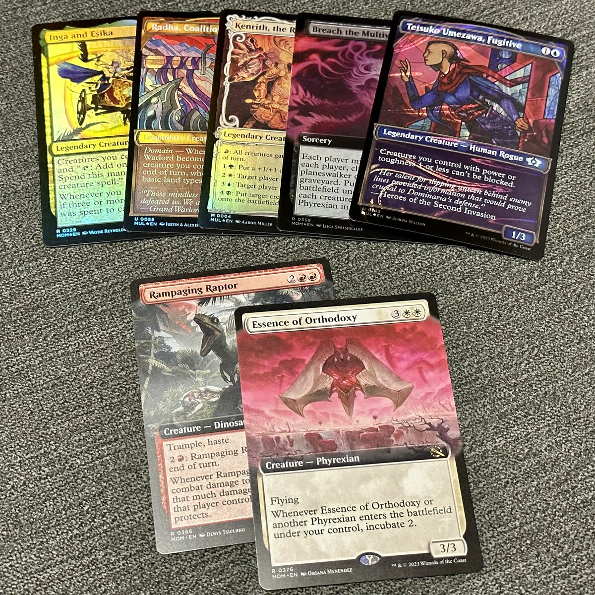 LeroyHayabusa's tweet photo. Everyone posts amazing pulls, but I just thought I’d post an average one. I didn’t have time for prerelease, but I bought 2 packs yesterday and here’s what I got. #BuySingles #EDH #Commander #Magic #mtg #MagicTheGathering #MagicCardCollection #MagicCards https://t.co/A0ichWHBSS