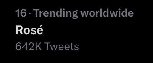 ROSÉ is the only BLACKPINK member trending worldwide 

ROSÉ AT COACHELLA
#ROSÉCHELLA #ROSÉ
#BLACKPINKatCOACHELLA