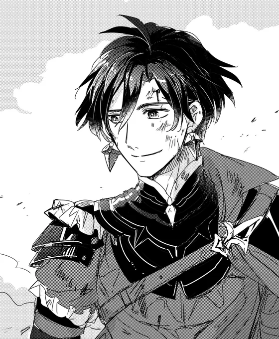 バトル中は厳しい顔をして戦っているのにマスターが不安げな顔をいていたらとても優しく微笑んでくれたりなどしてくれる陛下の絵 https://t.co/LBxPnYd3uI
