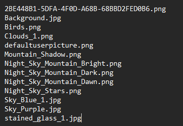 svyatoslavd_'s tweet photo. @zacbowden @XenoPanther Back in 2019, list from «WindowsInternal.ComposableShell.Composers.ModernUXComposer»:

Night_Sky_Mountain_Bright.png
Night_Sky_Mountain_Dark.png
Night_Sky_Mountain_Dawn.png
Night_Sky_Stars.png

Seems to be all of these wallpapers in Gallery are from 10X. https://t.co/AQPDg7yOAY