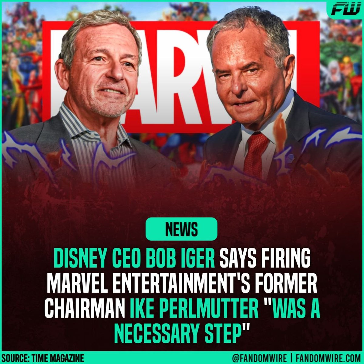 What are your views on it? 😳
#MarvelEntertainment #IkePerlmutter #BobIger #Disney

(Via @TIME)