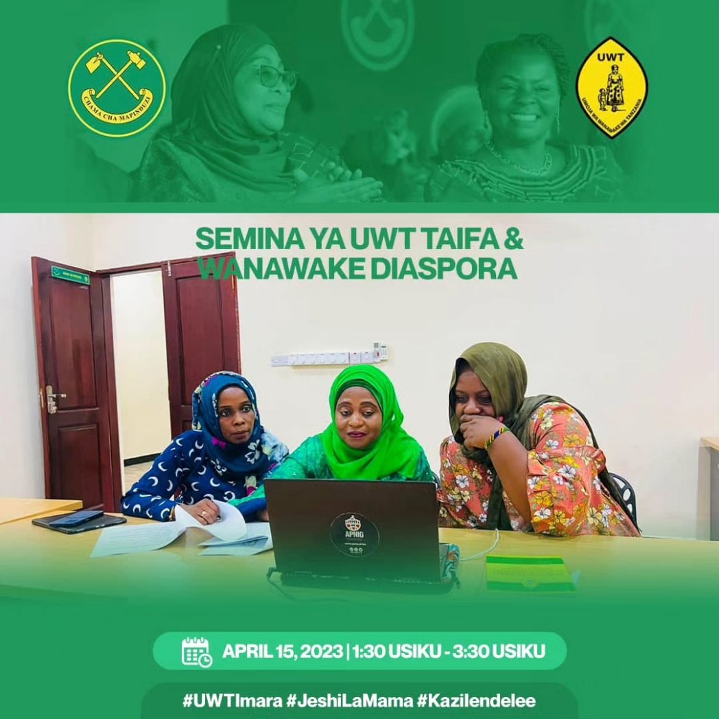 ccmrussia's tweet photo. UWT-URUSI, inawashukuru viongozi wa UWT Taifaakiwemo Mhe. Mary Chatanda, Ktb.Mkuu Dkt Philis Nyimbi,Mhe.Subira Mgalu,Mhe. Hawa Ghasia &amp; Mhe. Neema Lugangira kwa kuifanikisha Semina ya UWT Taifa &amp; Wanawake Diaspora . April 15.04.2023✅.
#HongereniSanaUWTJESHILAMAMA https://t.co/eYK5NIqjzY