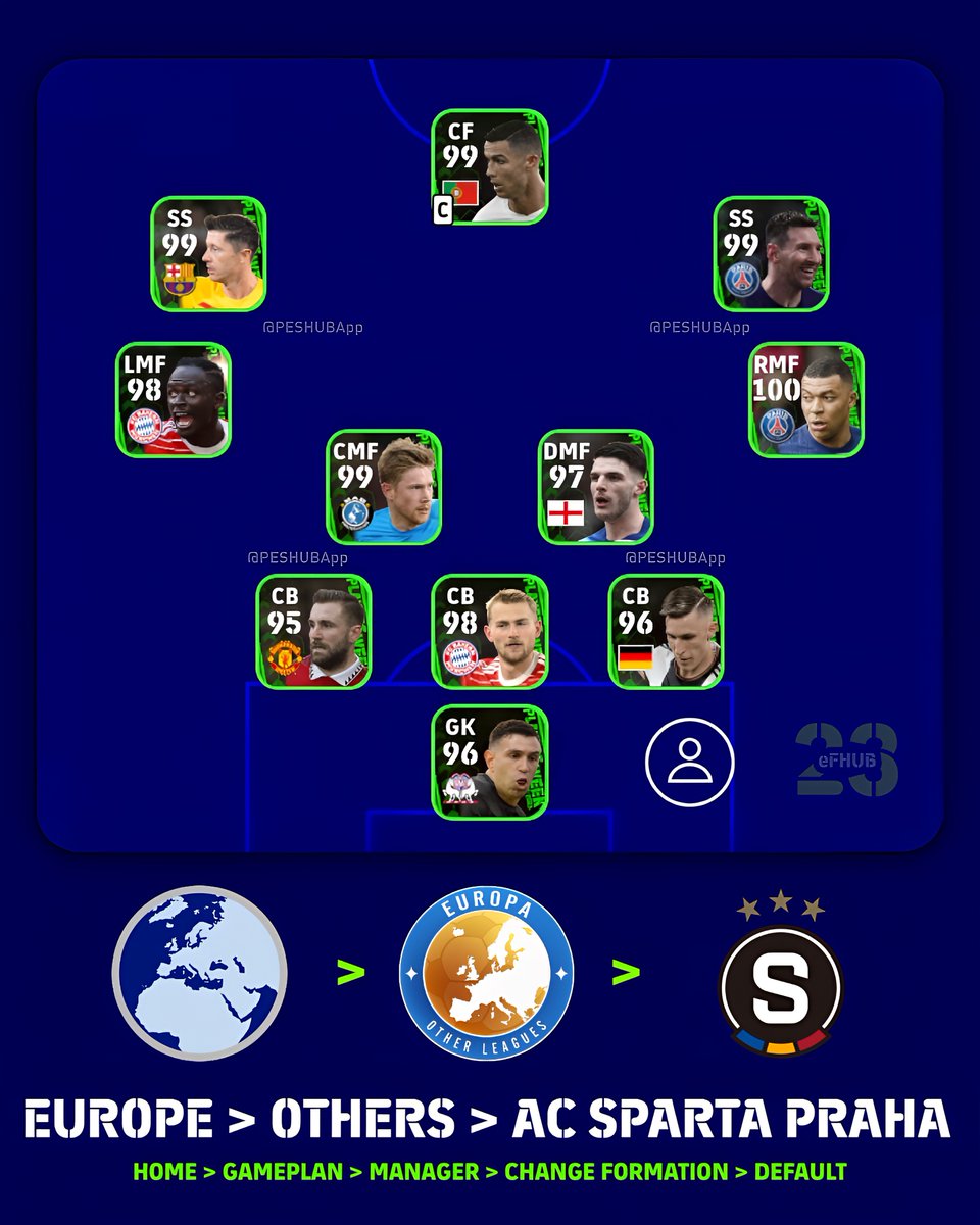 eFHUBx's tweet photo. UNIQUE FORMATION : 3-1-3-3
MANAGER NAME : B. PRISKE 

➡️ https://t.co/fDKBlGAzbd

#eFootball2023 | #eFootballHUB https://t.co/R5y10R6OJQ