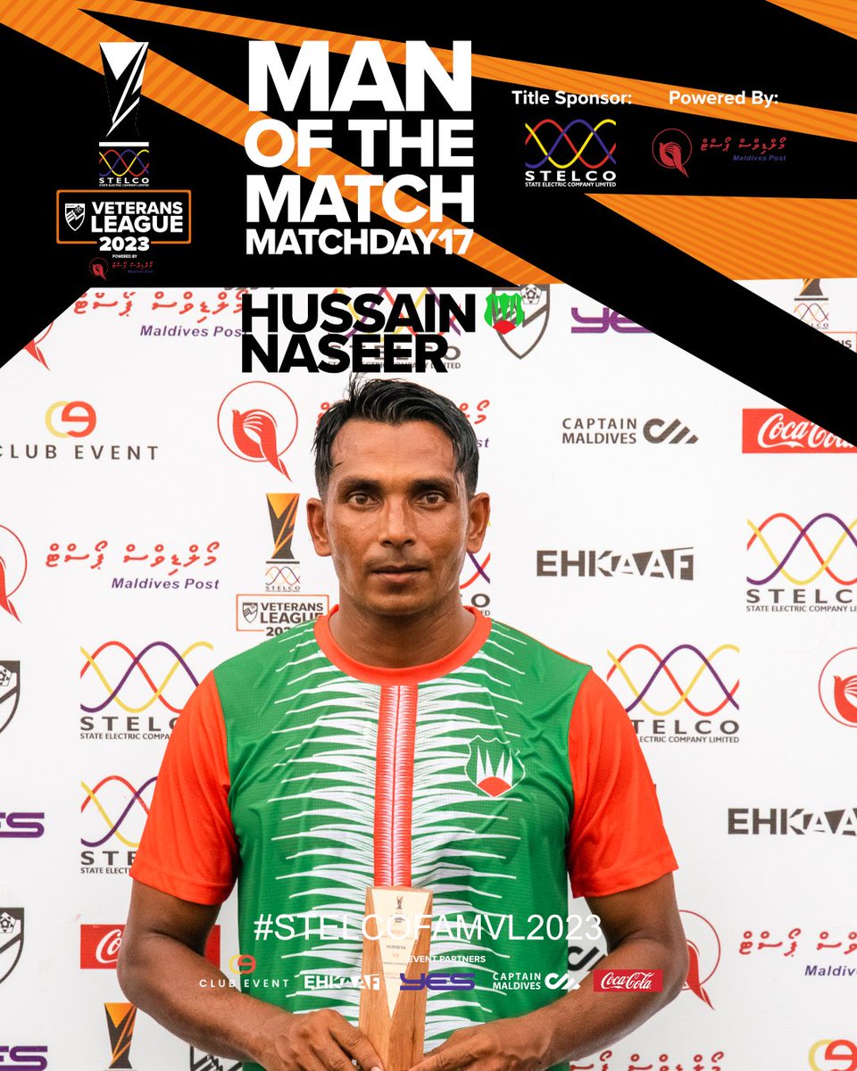 #STELCOFAMVL2023MD17 
Man of the Match:
Hussain Naseer (9) #HurriyyaVeterans
.
#STELCOFAMVL2023 #famveteransleague2023 #famveterans #FAMVL2023 #PowerdByMaldivesPostLtd