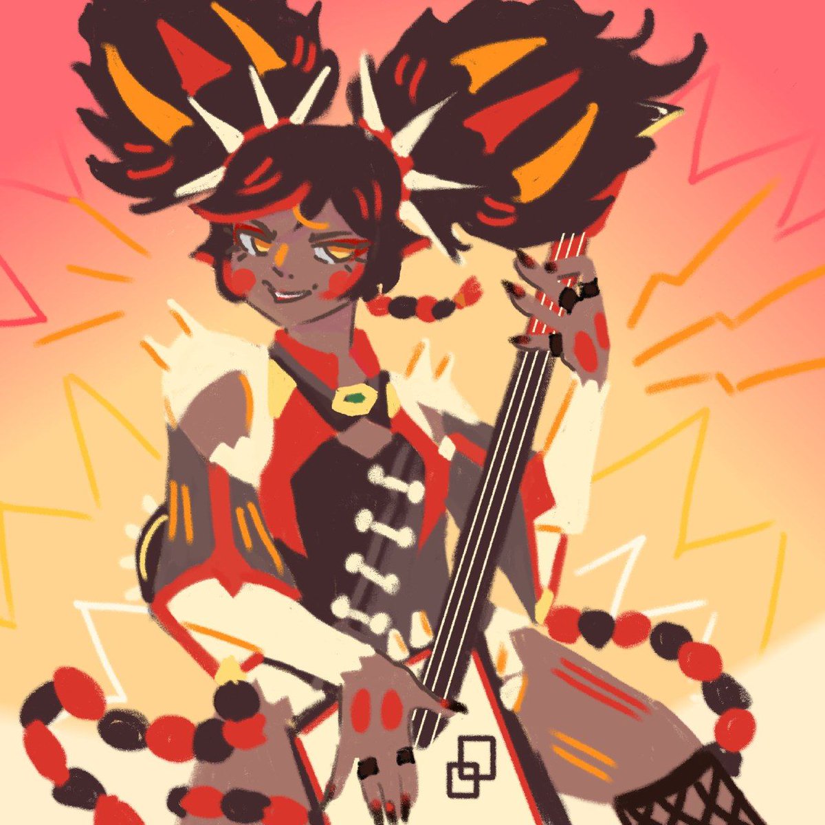 gaosheo's tweet photo. Rock and roll🤘😜🤘
#Genshin #xinyan #art #rock https://t.co/CYyxJmw15h