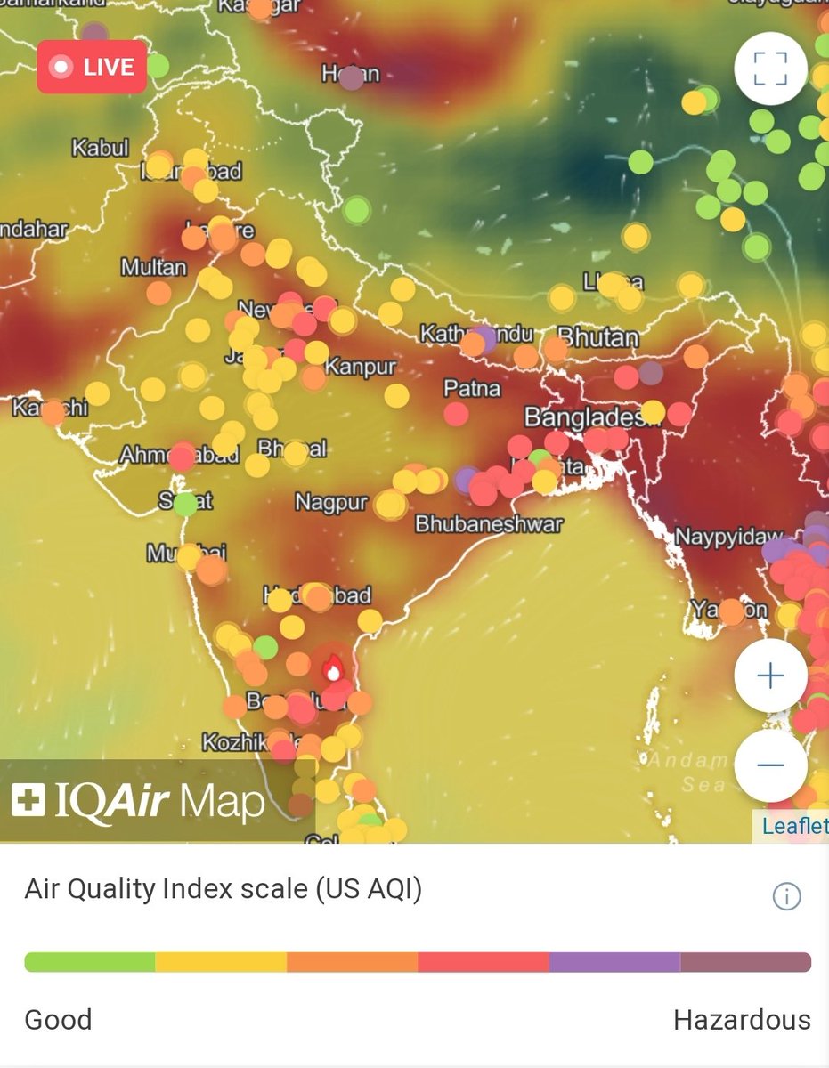 DrNi_Run's tweet photo. Air quality of South Asia. 🤯😷 https://t.co/AHga7hPo8a