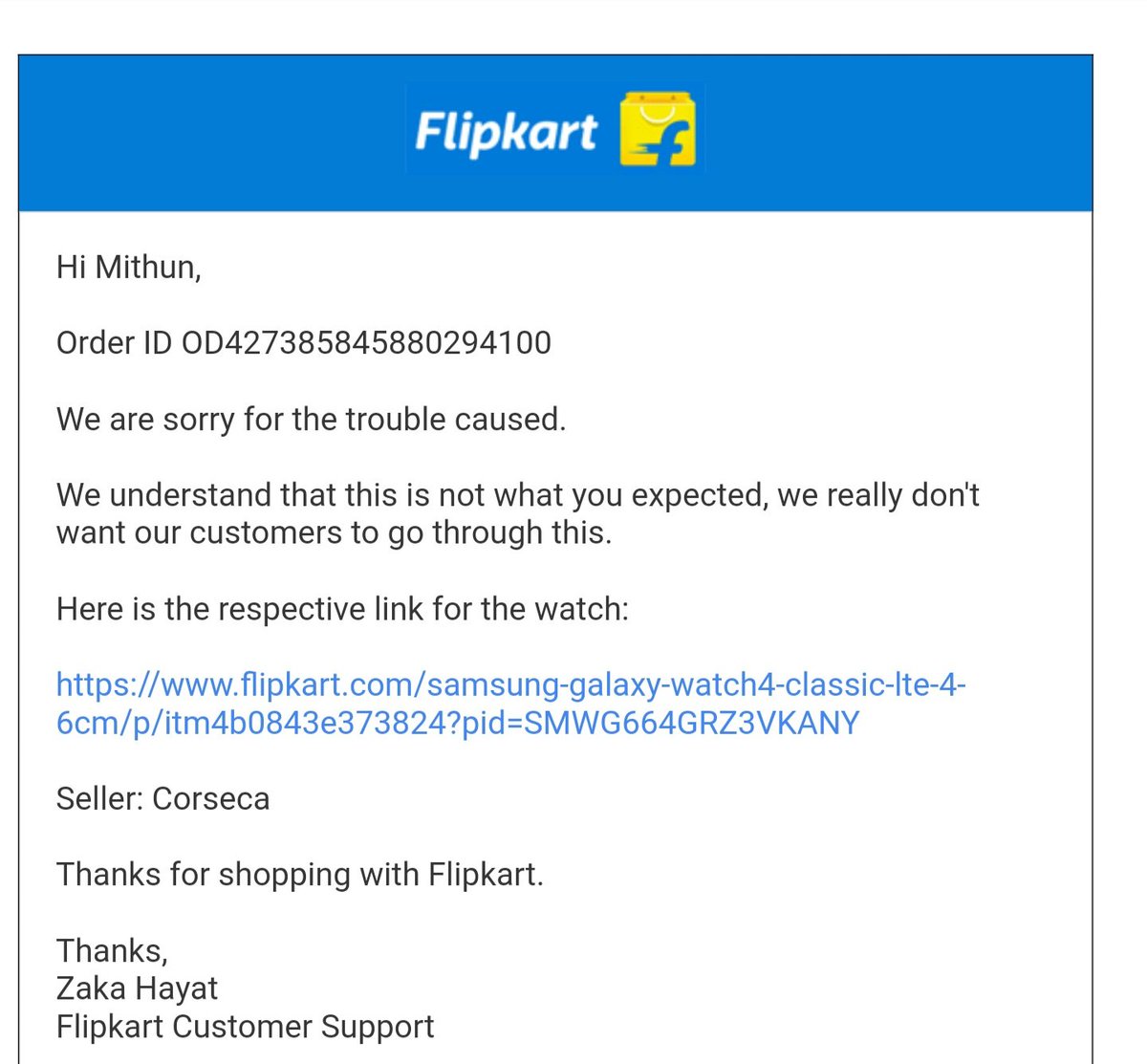bosemithun77's tweet photo. #consumer I was offered  asamsung watch when I purchased s23 ultra from flipkart as a pre booking offer but I have not received  it being 45 days of purchase..I was given invalid links but still not received anything..can u help regarding this issue https://t.co/mG1aKk5Qft