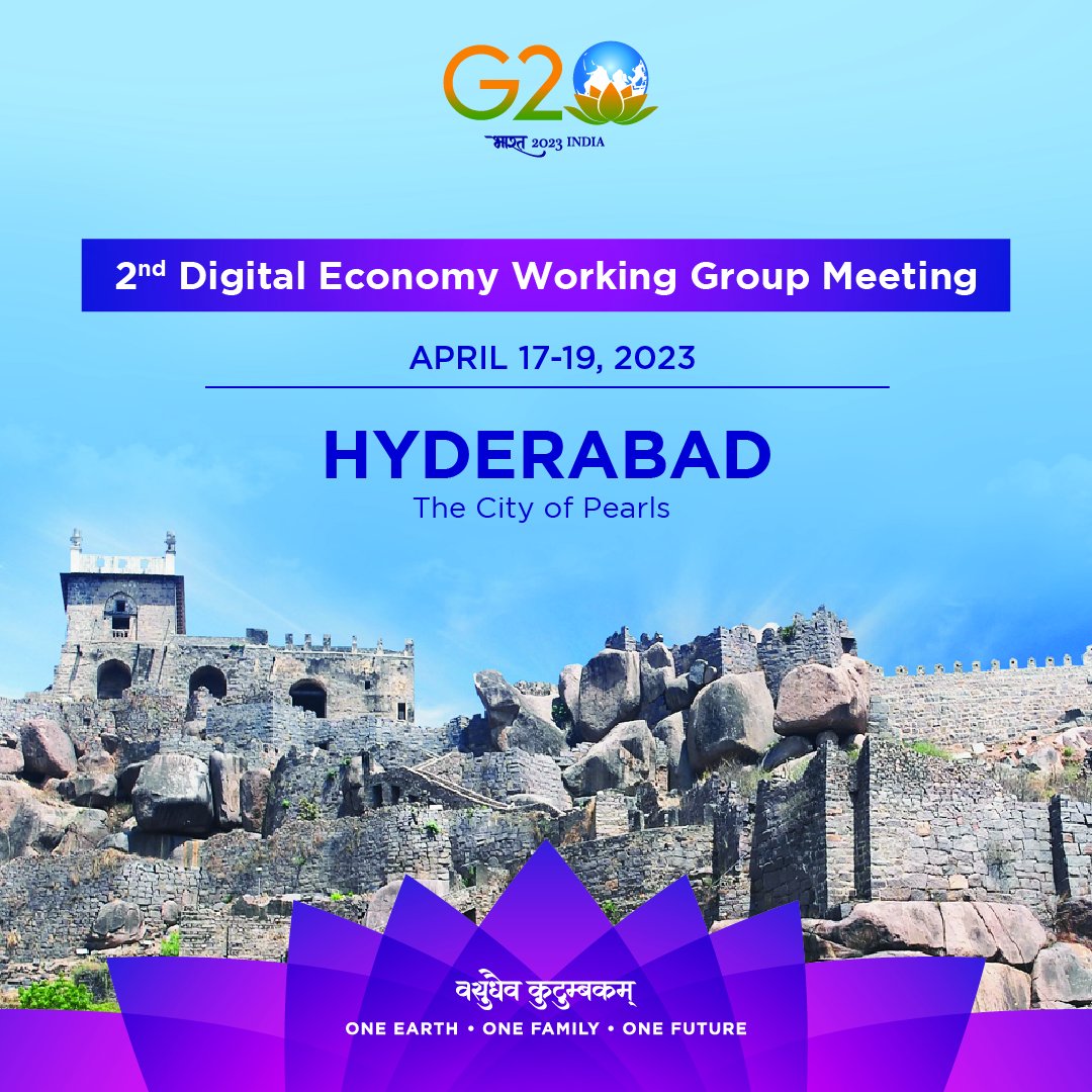 Svāgatam, #Hyderabad! 🙌

#G20 delegates are making their way to the City of Pearls to initiate the 2nd Digital Economy Working Group Meeting. The city will host key sessions on #DigitalSkilling, harnessing digitisation for economies & more.

🗓️ April 17 - 19
#G20India #G20DEWG