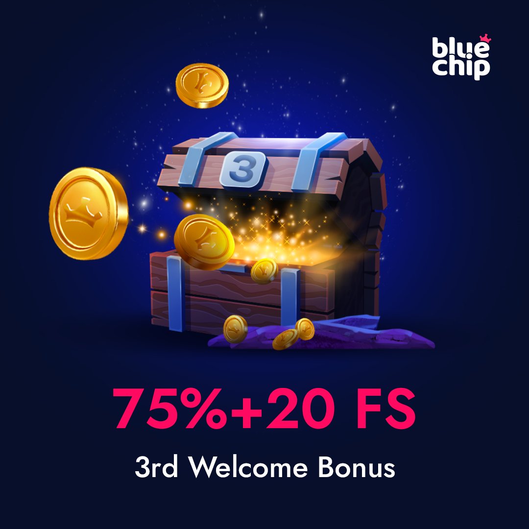 bluechip_io's tweet photo. 💰3rd Welcome Bonus: 75% + 20FS. What a deal!
🤑  Wanna get it? 

👉Deposit min C$25 / 1 mBTC 
👉Score 75% up to C$200 / 200 mBTC + 20 FS 👉Max bonus: C$200 
👉Max winnings: C$600  Triple your game excitement now! https://t.co/5mEMbf6ncS
