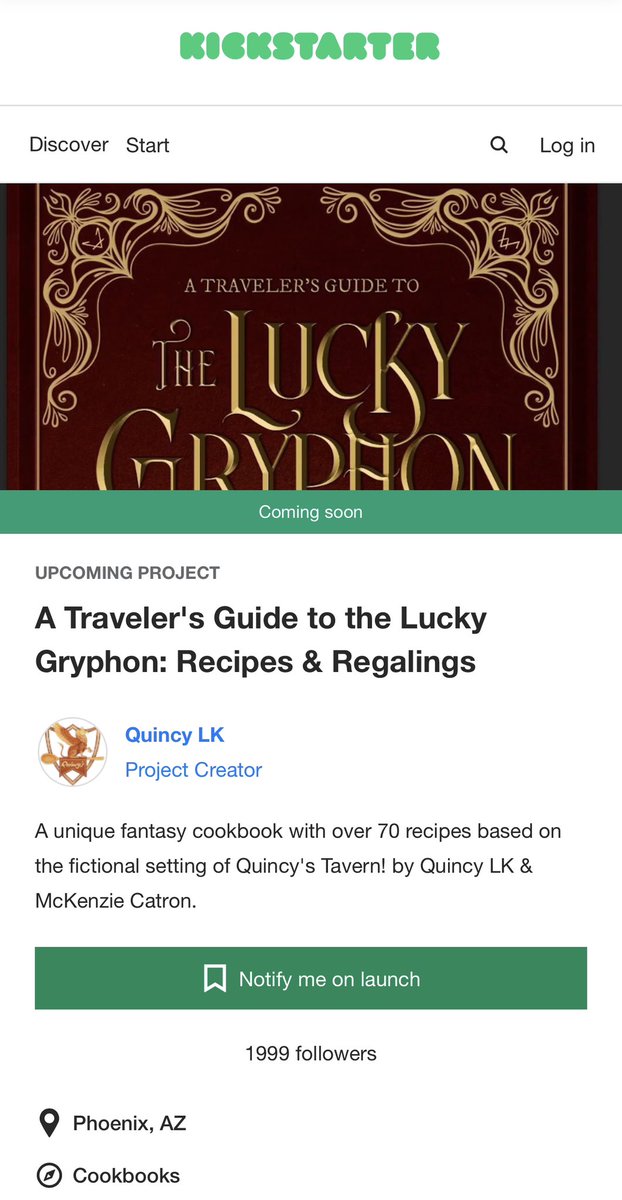 FINALLY! We’re launching the Kickstarter for the Lucky Gryphon Cookbook on April 27th!! Ahhhhh!!! 😭🙏 I’ll be live on twitch to celebrate the launch if you wanna hang out then!
