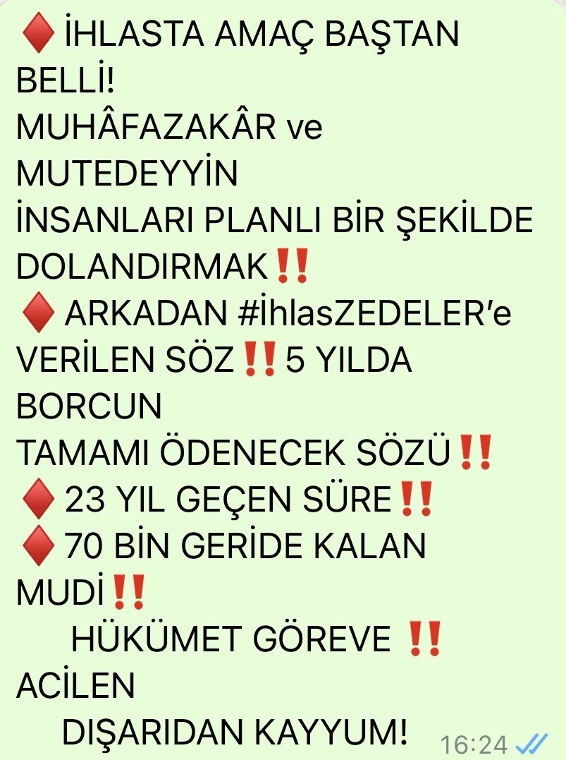 ihlaszede07's tweet photo. #ihlaszedeSeçmeninindeOyuVar
@RTErdogan @mehmedmus
@ticaret @fuatoktay
📌#İHLASFİNANS KAPATILDIĞINDAVERİLENSÖZ MUDİYE OLAN BORÇLARIN TAMAMI 5 YILİÇİNDE BİTİRİLECEK  

📌GERÇEKLEŞEN: HATIRLILAR PARASINI ALDI GARİPLER @mucahid_oren in İNSAFINA KALDI
#ihlaszedelerGörmezdenGelinemez https://t.co/H8HwYlIAuH